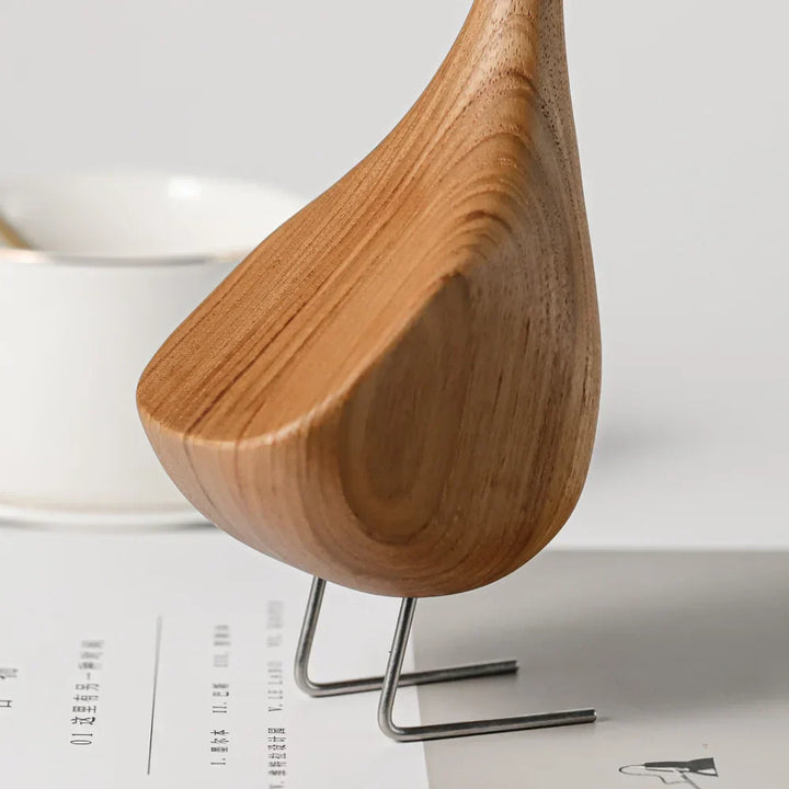 Stornfield | Figures de Canard en Bois Nordique Abstrait Sculpture en Teck Couple d'Amoureux Figures Ornements Animaux Naturels pour Décoration de Maison