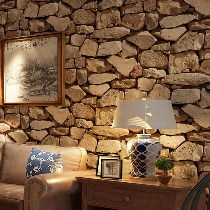 3D Stone Pattern Retro Wallpaper | Stornfield