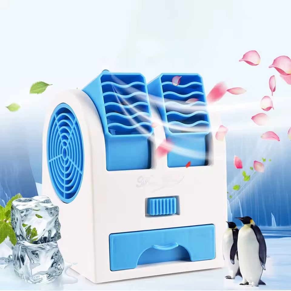 Dual-Outlet Turbo Cooling Desk Humidifier Fan | Stornfield