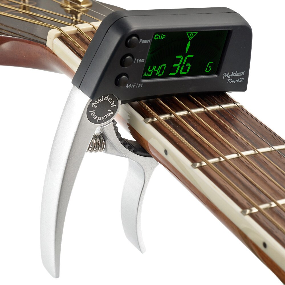 Capo & Tuner "TuneGrip" – 2-in-1 Guitar accessory with LCD screen | Stornfield