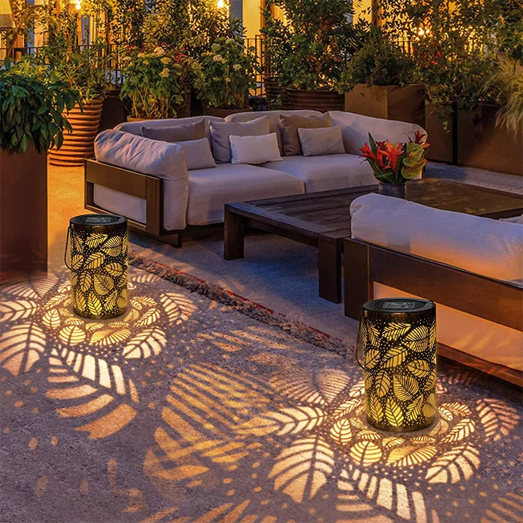 Radiant Leaf Lantern Set – Outdoor Elegance | Stornfield