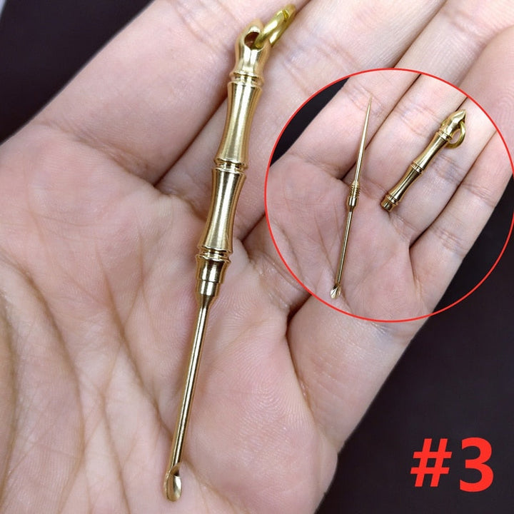 Retro Radiance Brass Mini Tool Vintage Keychain | Stornfield