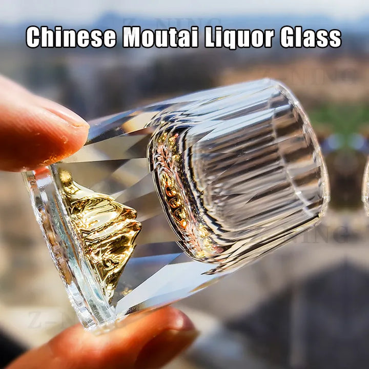 Stornfield | Crystal Whisky Glass Liqueur Glasses Sphere Sake and Shochu Cups Double Walls Thick Bottom Small Capacity Teacups