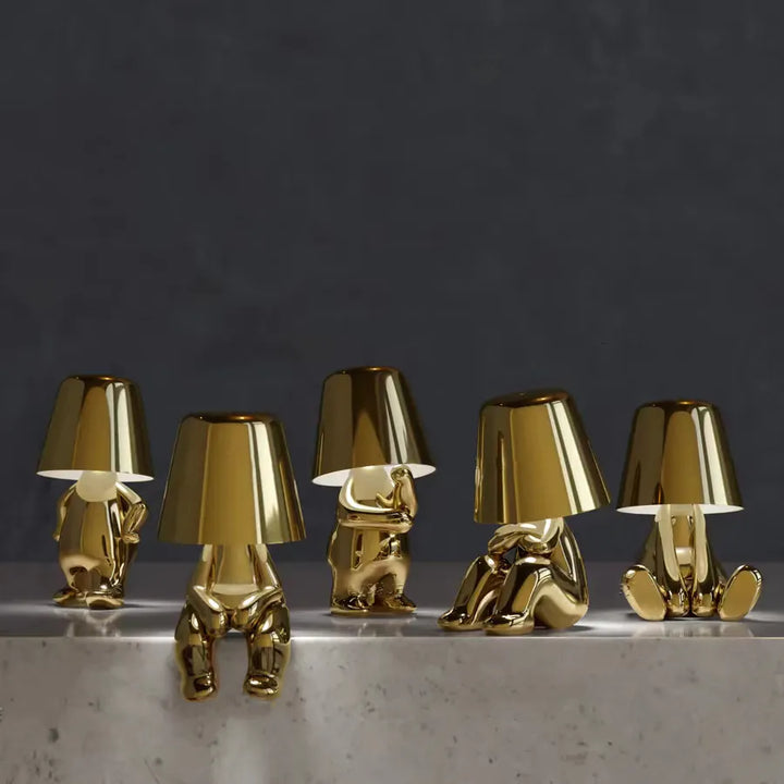 Stornfield | LED Golden Man Table Lamp – Playful Bedside Lamp for Bedroom and Decor