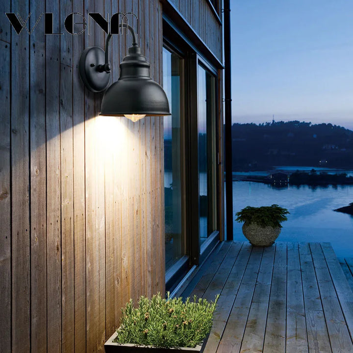 Stornfield | Retro Waterproof Outdoor Porch Garden Wall Sconce: Vintage Iron Wall Lamp for Hallway, Staircase, Courtyard, Balcony, Villa