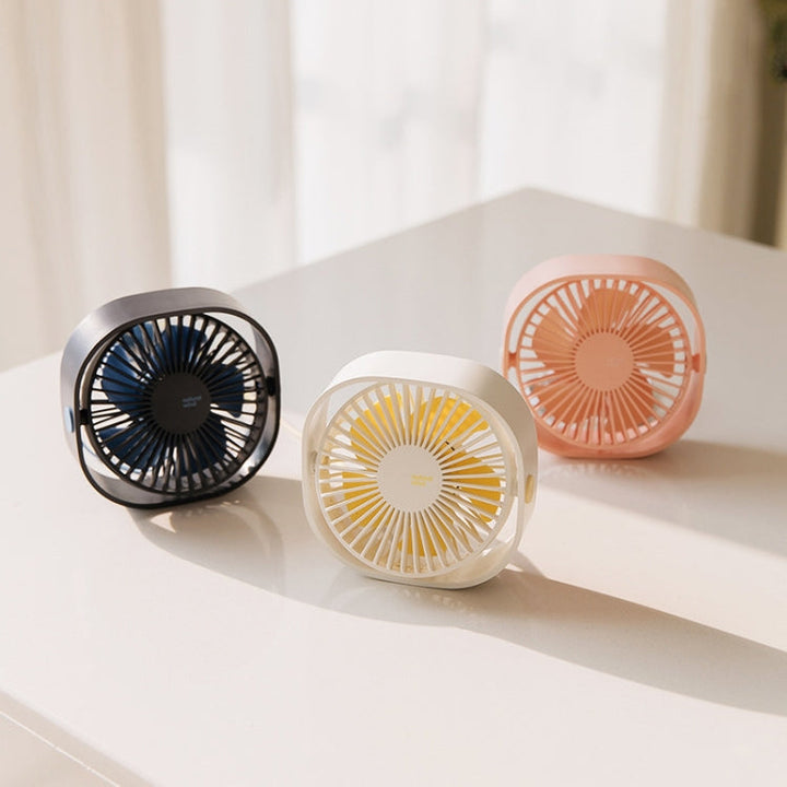 360 Degree Rotation  Wind 3 Speeds Mini USB Desktop Fan (Pink) | Stornfield