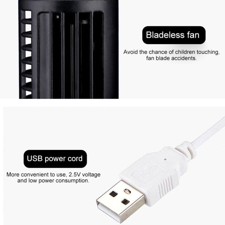 Tower Type USB Electric Fan Leafless Air-conditioning Fan(Black) | Stornfield