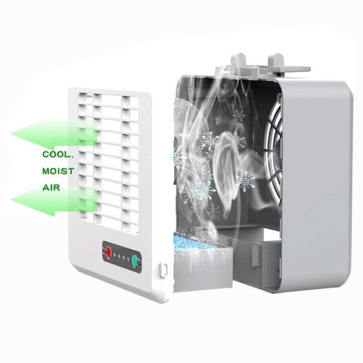 Portable Mini Silent Household Energy Saving Desktop Air Conditioner Fan Electric Air Cooler(White) | Stornfield