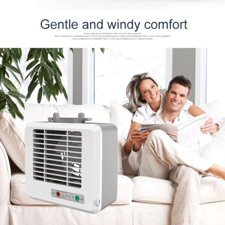 Portable Mini Silent Household Energy Saving Desktop Air Conditioner Fan Electric Air Cooler(White) | Stornfield