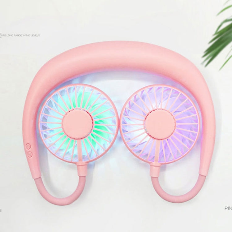 Creative Mini Hanging Neck Type Fan Outdoor LED Fan (Pink) | Stornfield