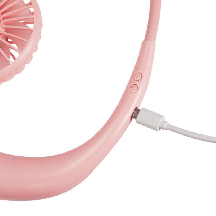 Creative Mini Hanging Neck Type Fan Outdoor LED Fan (Pink) | Stornfield