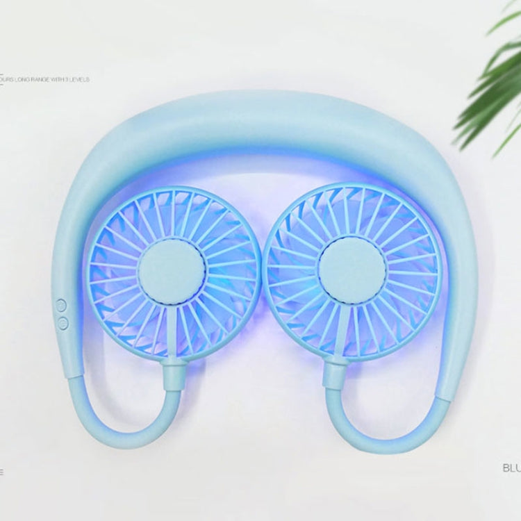 Creative Mini Hanging Neck Type Fan Outdoor LED Fan (Blue) | Stornfield