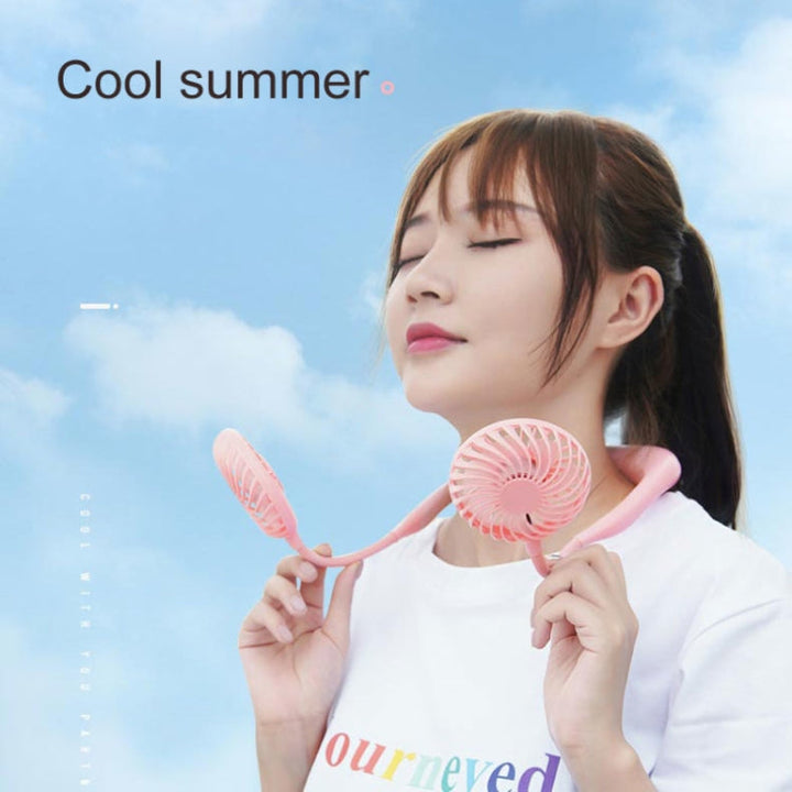 Creative Mini Hanging Neck Type Fan Outdoor LED Fan (Blue) | Stornfield