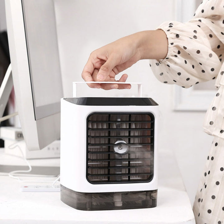 Mini Desktop Cooling Fan Humidifier Air Conditioning Fan Moisturizing Spray Fan(White) | Stornfield