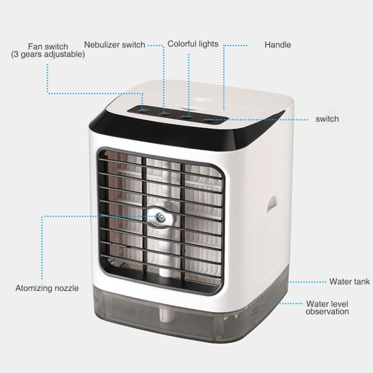 Mini Desktop Cooling Fan Humidifier Air Conditioning Fan Moisturizing Spray Fan(White) | Stornfield