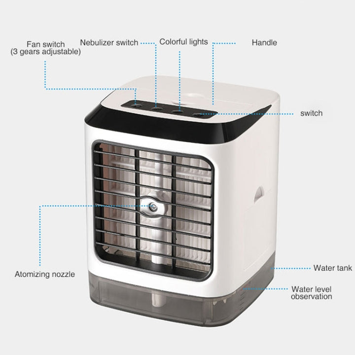 Mini Desktop Cooling Fan Humidifier Air Conditioning Fan Moisturizing Spray Fan(White) | Stornfield