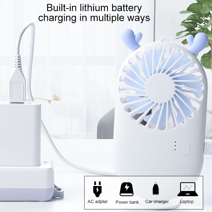 Portable Mini USB Charging Pocket Fan with 3 Speed Control (White) | Stornfield