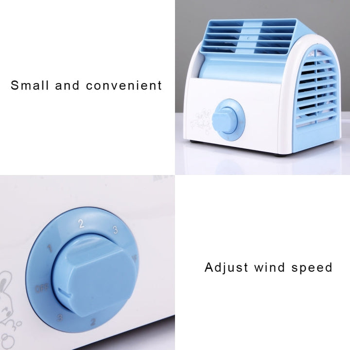30W Turbine No Blade Mini Desktop Mute Fan for Dormitory / Bedroom / Living Room / Office, 3 Kinds Speed Modes, AC 220V(Blue) | Stornfield