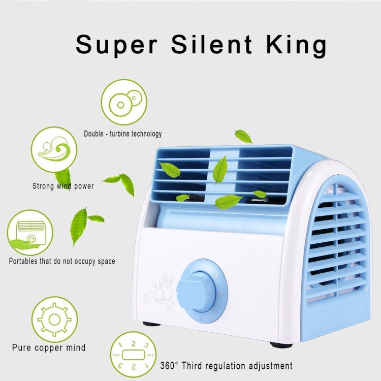 30W Turbine No Blade Mini Desktop Mute Fan for Dormitory / Bedroom / Living Room / Office, 3 Kinds Speed Modes, AC 220V(Blue) | Stornfield