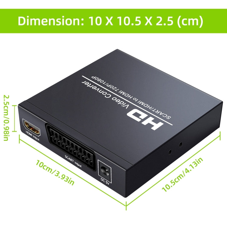 Stornfield | NEW NK-8S SCART + HDMI to HDMI 720P / 1080P Video Converter Scaler Box