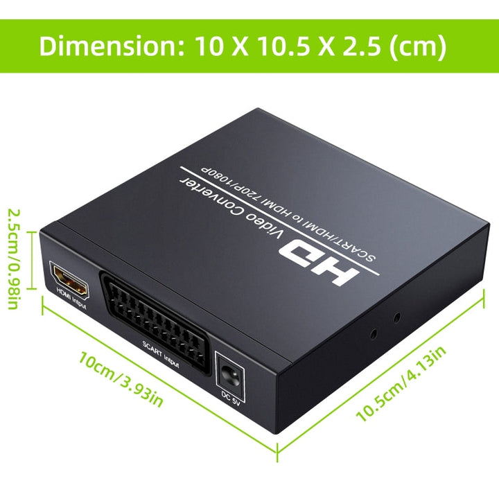 Stornfield | NEW NK-8S SCART + HDMI to HDMI 720P / 1080P Video Converter Scaler Box