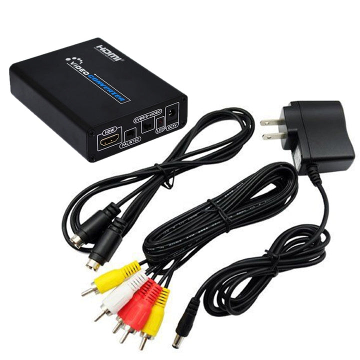 Stornfield | HDMI to Composite/AV S-Video RCA CVBS/L/R Video Converter Adapter, EU Plug