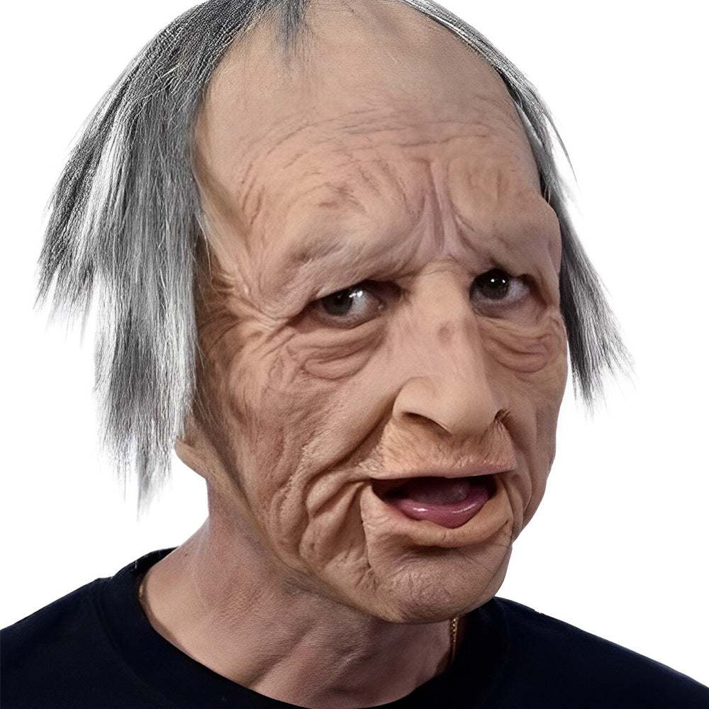 Realistic Old Man Mask – Halloween and Cosplay Latex Mask with Movable Mouth | Stornfield