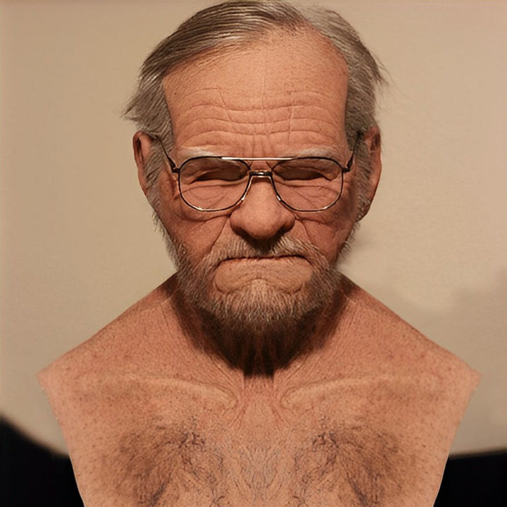 Realistic Old Man Mask – Halloween and Cosplay Latex Mask with Movable Mouth | Stornfield