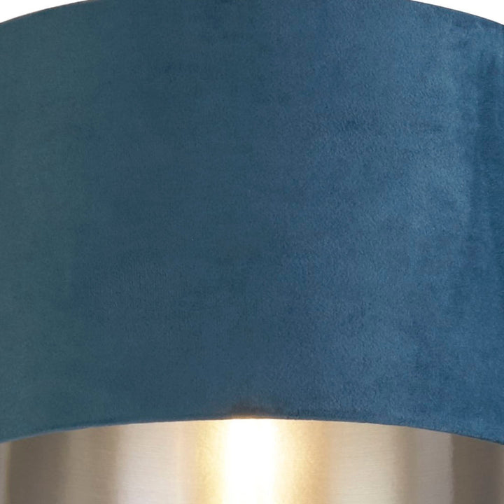 Stornfield | Teal Velvet Easy-Fit Vintage Lampshade with Silver Inner 28cm