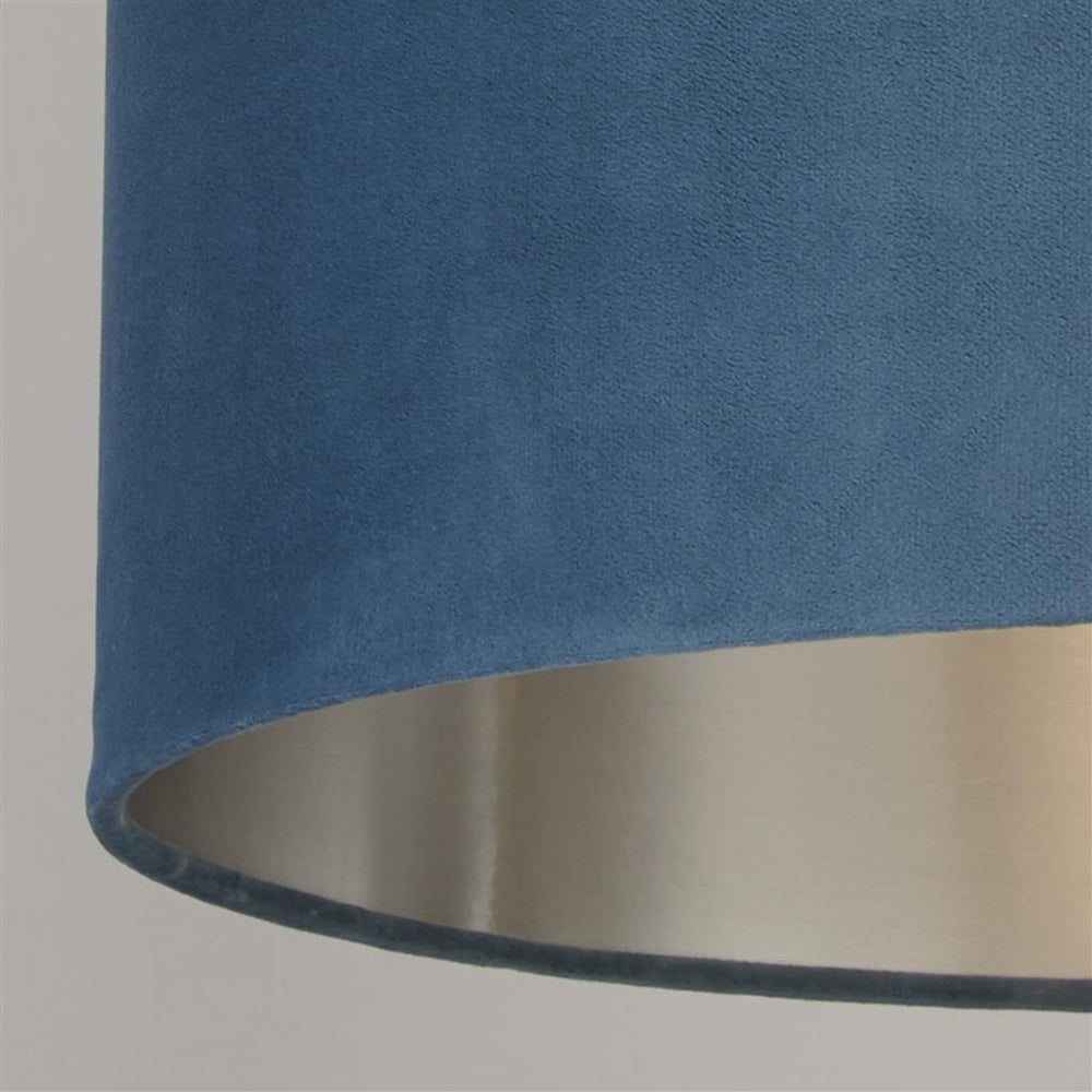 Stornfield | Teal Velvet Easy-Fit Vintage Lampshade with Silver Inner 28cm