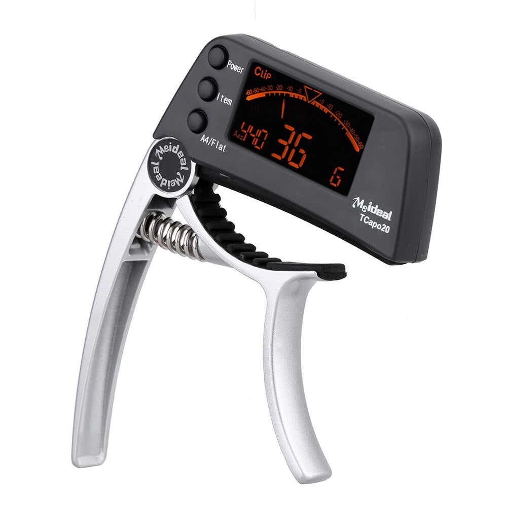 Capo & Tuner "TuneGrip" – 2-in-1 Guitar accessory with LCD screen | Stornfield