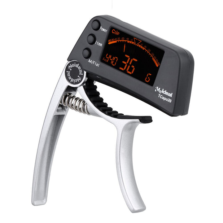 Capo & Tuner "TuneGrip" – 2-in-1 Guitar accessory with LCD screen | Stornfield