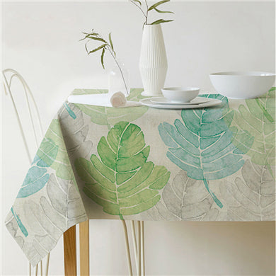 Stornfield | Nappe carre en lin coton vert tropical avec motifs de feuilles modernes nordiques
