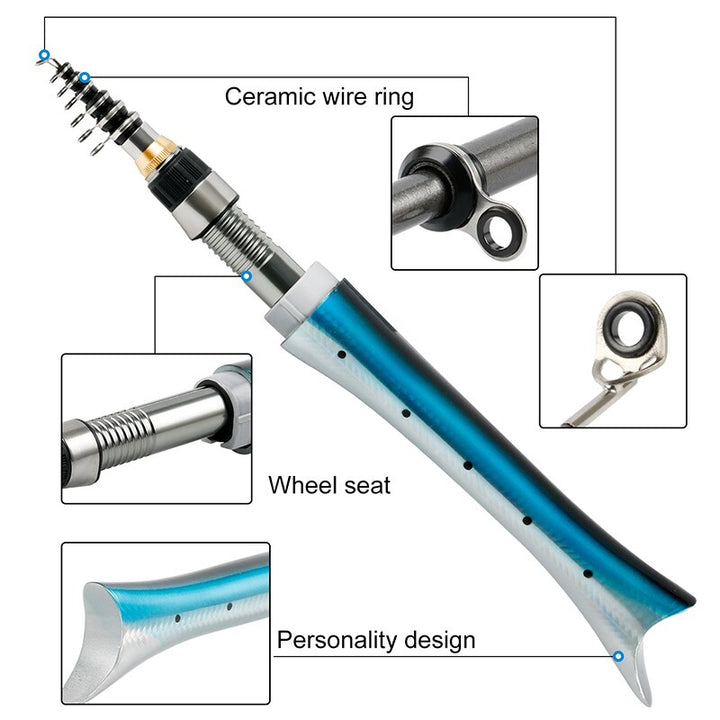 Stornfield | Mini Fish Shaped Collapsible Fishing Rod Pole