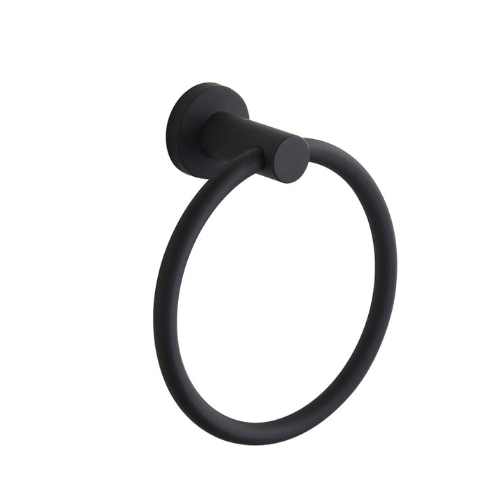 Stornfield | 304 Stainless Steel Towel Ring in Chrome, Simple Round Design, Black, European Bathroom Accessories, Rust-resistant