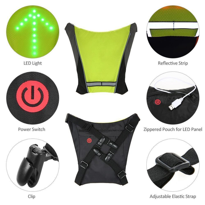 Stornfield | Turn Signal Cycling Reflective Safety LED Vest Cyclist Outdoor Waterproof