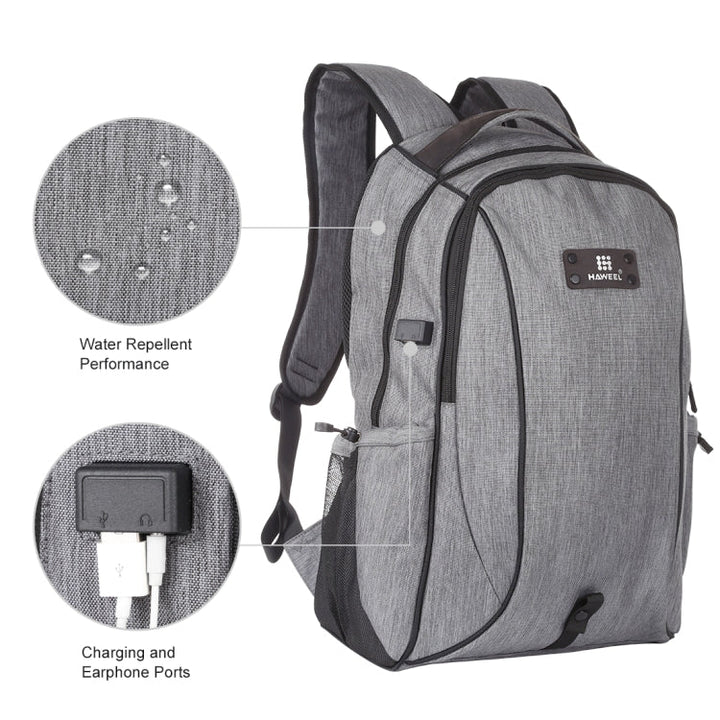 Stornfield | HAWEEL Canvas Double Shoulder Laptop Backpack (Gray)