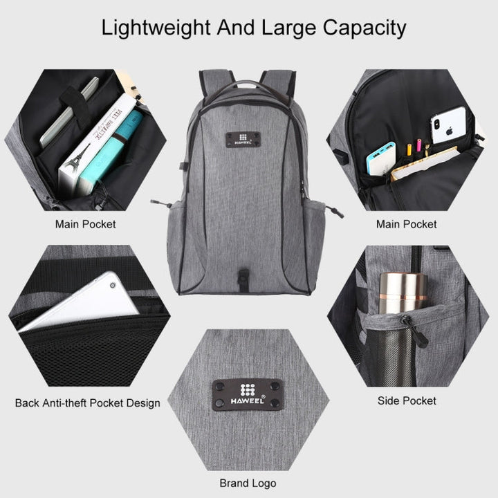 Stornfield | HAWEEL Canvas Double Shoulder Laptop Backpack (Gray)