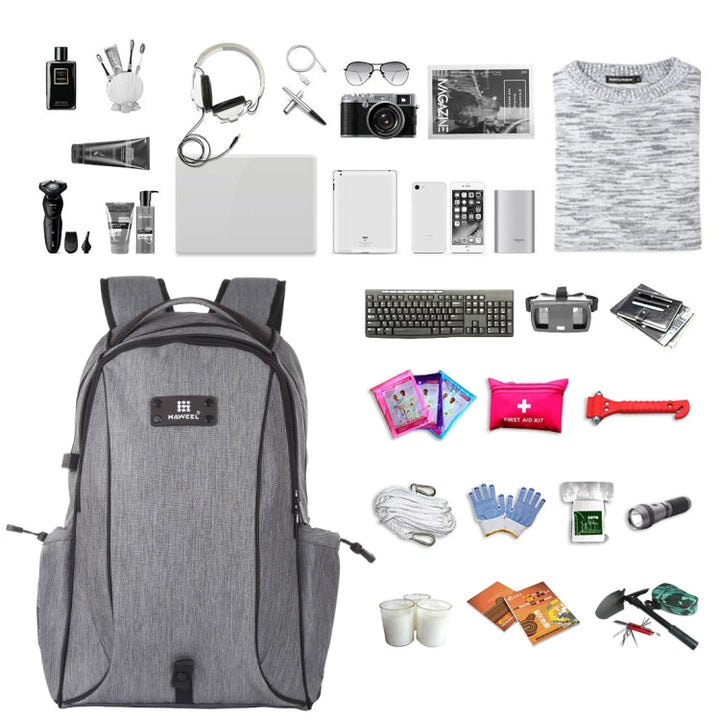 Stornfield | HAWEEL Canvas Double Shoulder Laptop Backpack (Gray)