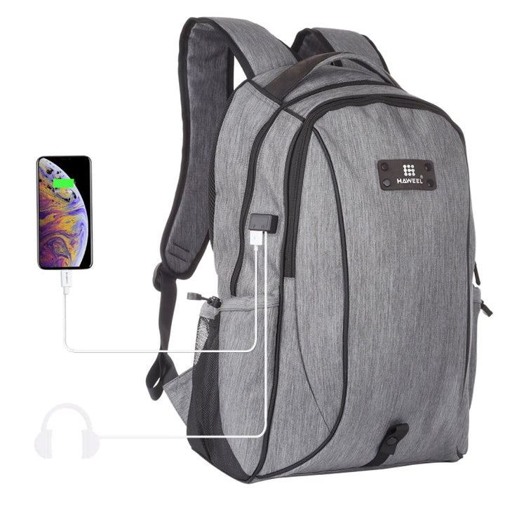 Stornfield | HAWEEL Canvas Double Shoulder Laptop Backpack (Gray)