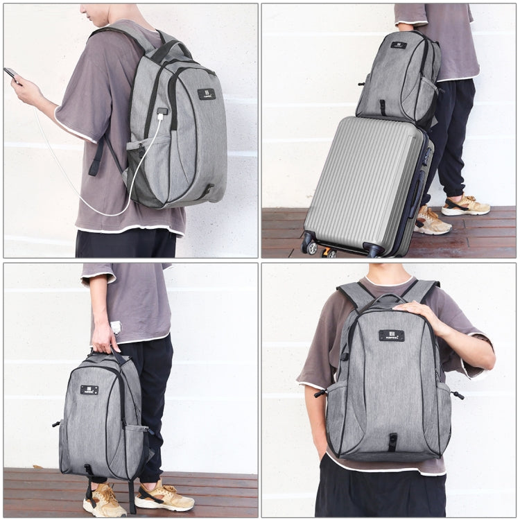 Stornfield | HAWEEL Canvas Double Shoulder Laptop Backpack (Gray)