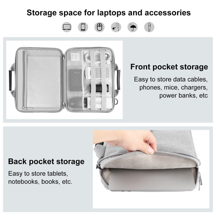 Stornfield | HAWEEL 14.0 inch - 16.0 inch Laptop Shoulder Bag Briefcase for MacBook, Lenovo ThinkPad, ASUS, HP (Grey)