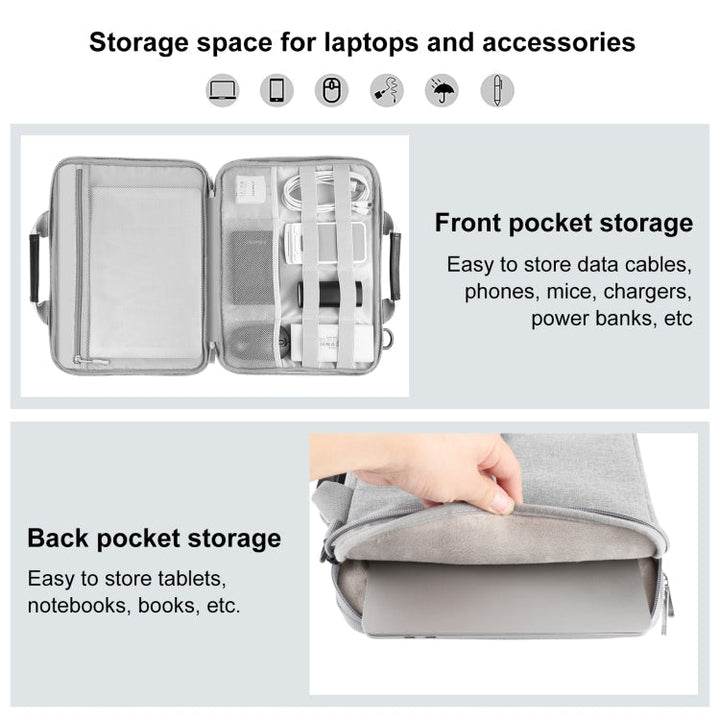 Stornfield | HAWEEL 14.0 inch - 16.0 inch Laptop Shoulder Bag Briefcase for MacBook, Lenovo ThinkPad, ASUS, HP (Grey)
