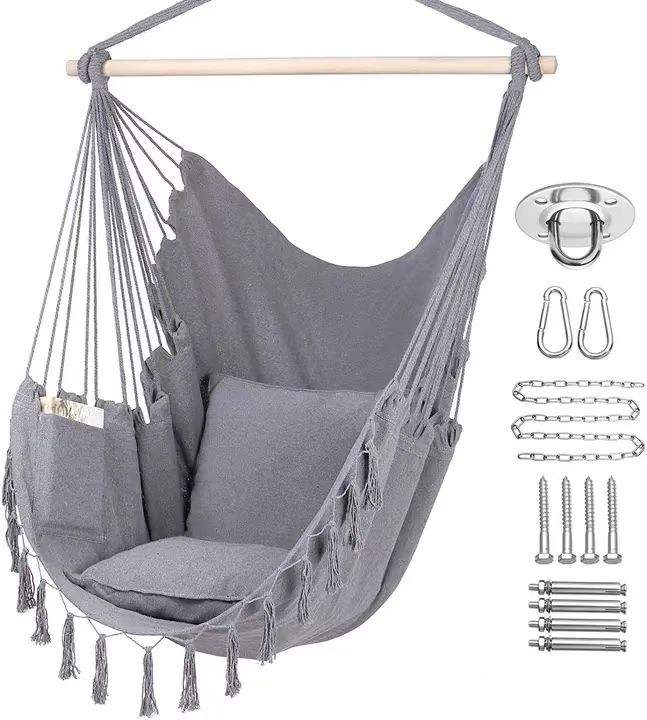 Stornfield | Comfortable Hanging Chair with Soft Cushions - Indoor/Outdoor Hanging Swing for Relaxation and Leisure - Durable Cotton Fabric, Including Hanging Hardware