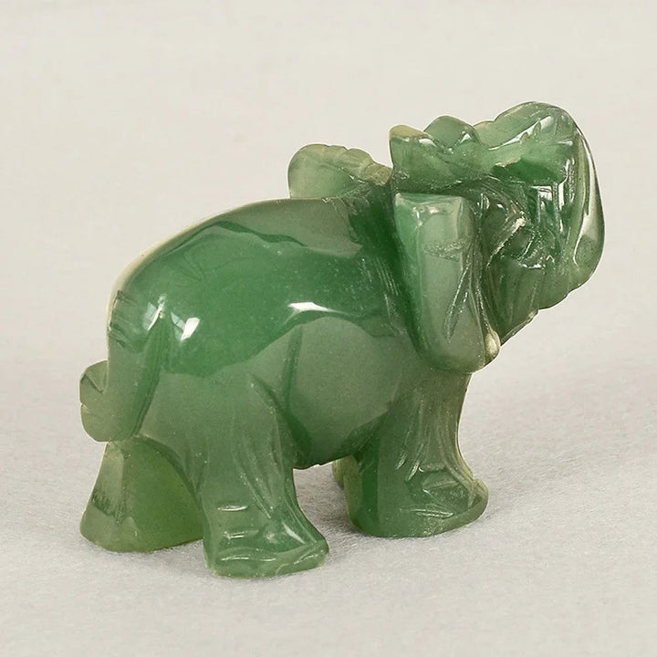 Stornfield | Green aventurine jade stone elephant statue