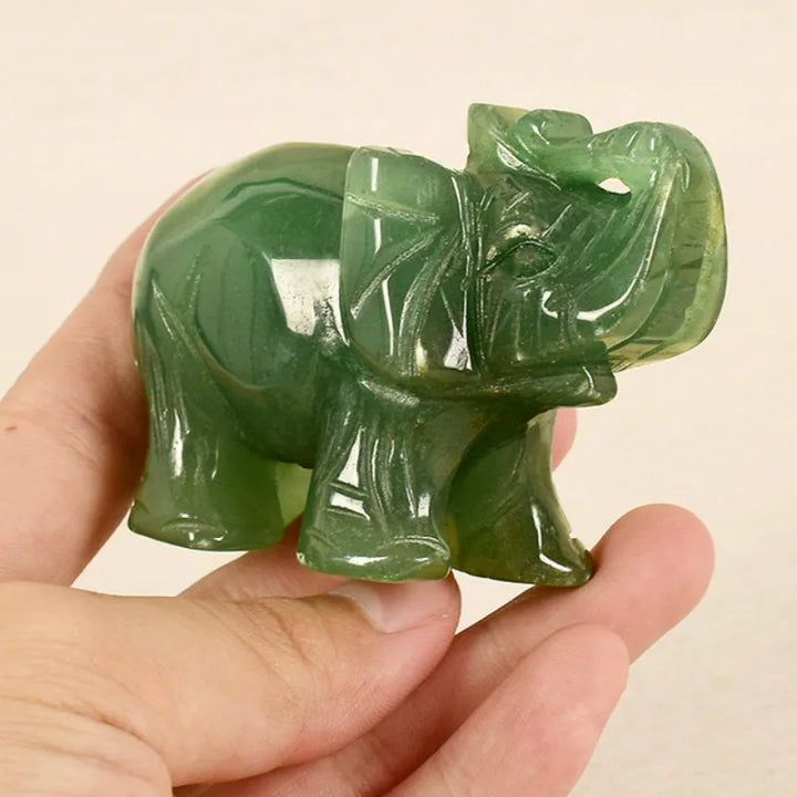 Stornfield | Green aventurine jade stone elephant statue