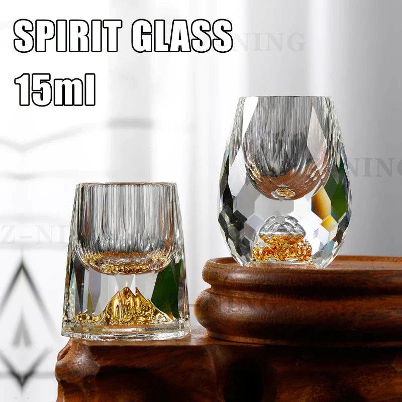 Stornfield | Crystal Whisky Glass Liqueur Glasses Sphere Sake and Shochu Cups Double Walls Thick Bottom Small Capacity Teacups