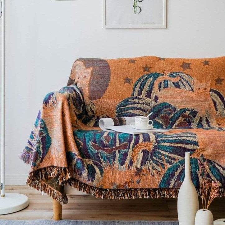Halloween Cat Throw Blanket Stornfield