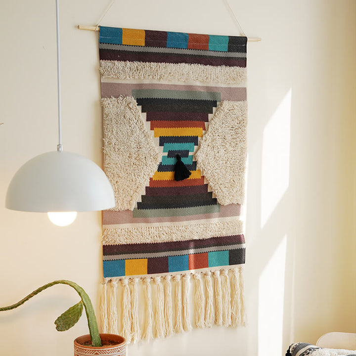 Stornfield | Macrame Wall Hanging with Geometric Woven Pattern and Fringe