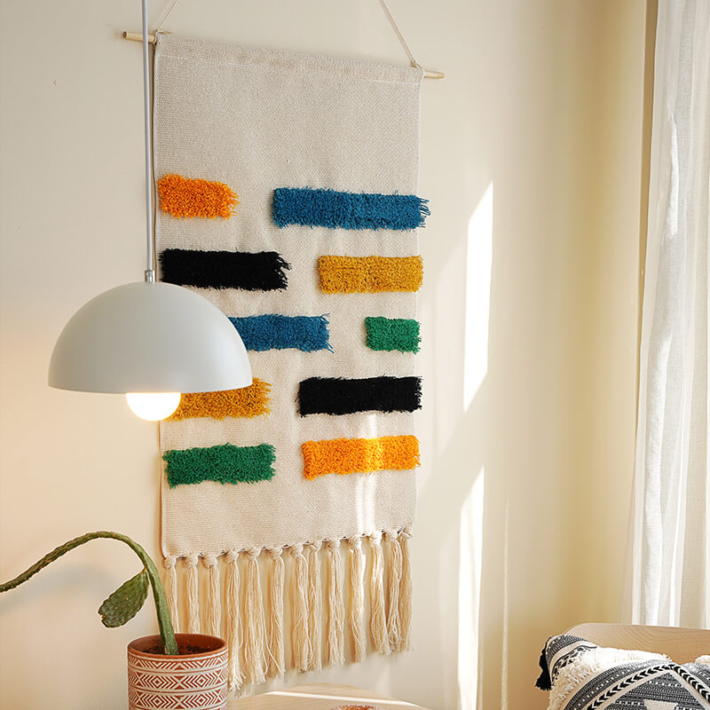 Stornfield | Macrame Wall Hanging with Geometric Woven Pattern and Fringe